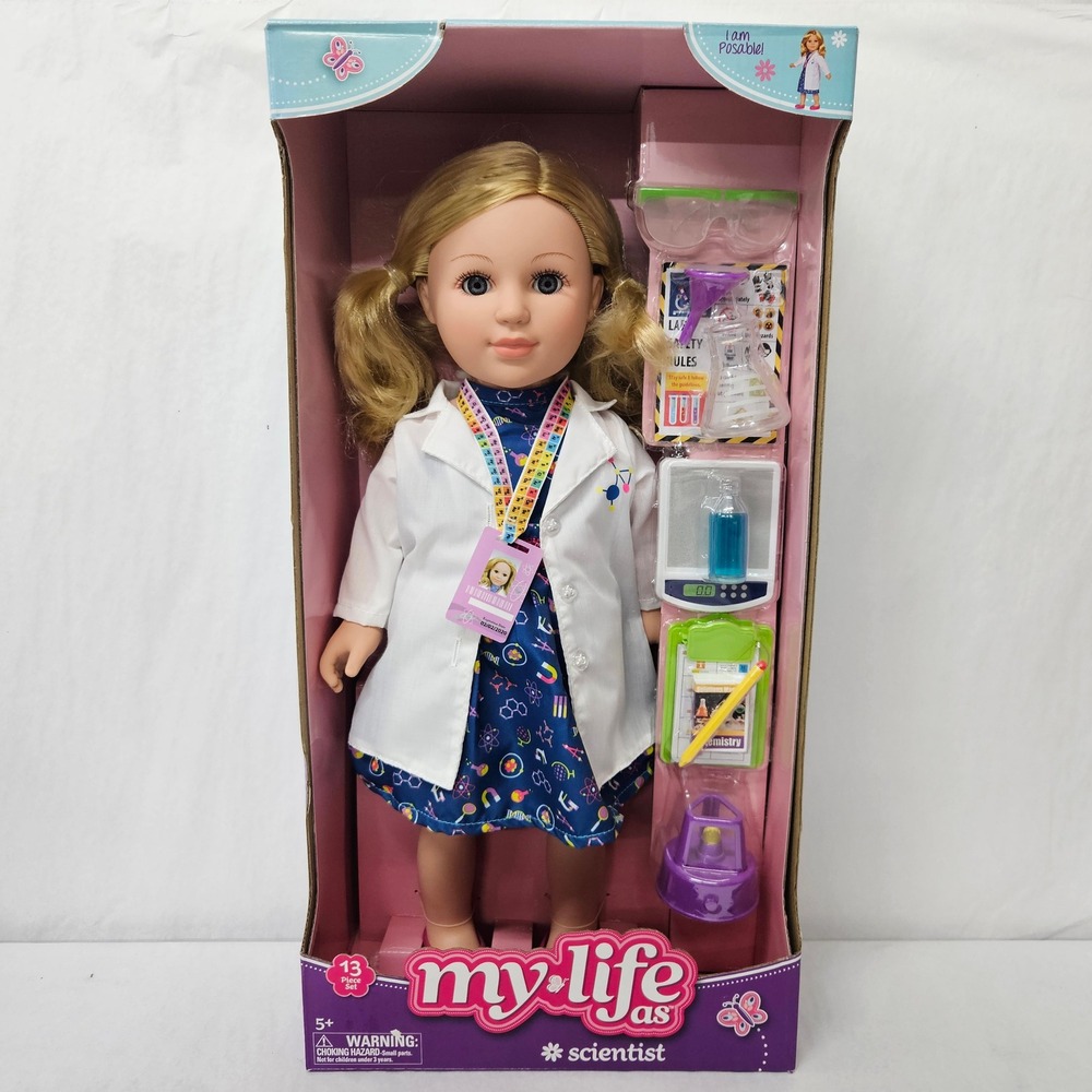 My Life As Scientist Doll 18 Inch Posable Blonde Hair 13 Piece Play Set 19224